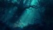 © Tonadech - A dark mysterious forest with exaggerated shadows and fog