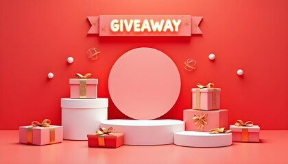 Podium giveaway sale promo gift background 10