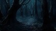 © Tonadech - A dark forest with exaggerated shadows and twisted forms creating unease