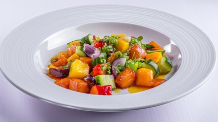 Poster - A Plate of Sweet and Sour Chicken with Vegetables