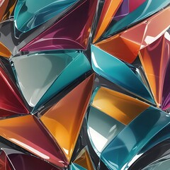 Glitter abstract glass shape, 3d render