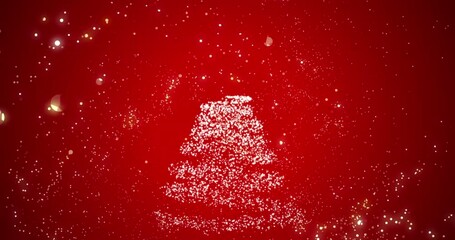 Wall Mural - christmas, star and tree for holiday, swirl and light for celebration, color and animation of card. 