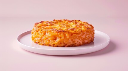 Wall Mural - Baked Macaroni and Cheese in a Round Dish