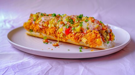 Wall Mural - A Toasted and Stuffed French Bread with Toppings