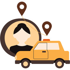 Sticker - Taxi Passenger Illustration