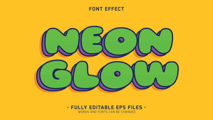 Wall Mural - bold and minimalists style vector text effect with neon glow word food and drink font effect