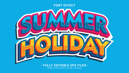 Wall Mural - 3d minimalists style of summer holiday vector text effect