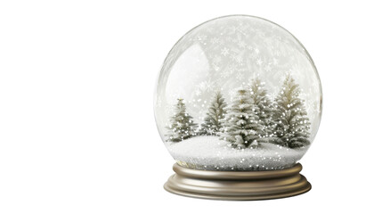 Snow globe decorative Christmas isolated on white background