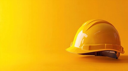 Yellow Hard Hat on a Yellow Background