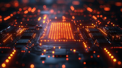 Wall Mural - a computer screen with a red and blue background and a red circle in the middle