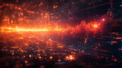 Wall Mural - a computer screen with a red and blue background and a red circle in the middle