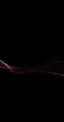 Wall Mural - slow moving red dotted wavy detailed lines on dark black copy space vertical background seamless loo