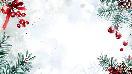 Poster - Christmas Frame white Background watercolor