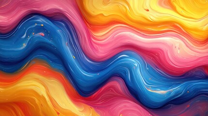 Wall Mural - Abstract Painting of Vibrant Swirling Colors