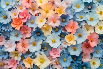 Wall Mural - Abstract background of multi-colored flowers. Top view. Color harmony.


