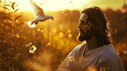 Poster - Jesus with Holy Spirit as dove