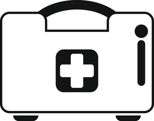 Canvas Print - This simple and recognizable black first aid kit icon is perfect for representing healthcare, emergency medical services, and first aid