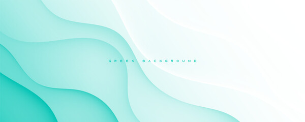 Poster - green abstract background wavy shape design vector
