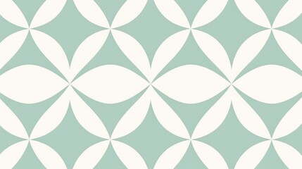 Wall Mural - This geometric pattern showcases flat-style tessellated circles in a soothing mint green color, perfect for contemporary design applications, background