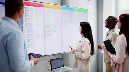 Canvas Print - Agile Business Team Using Kanban Board