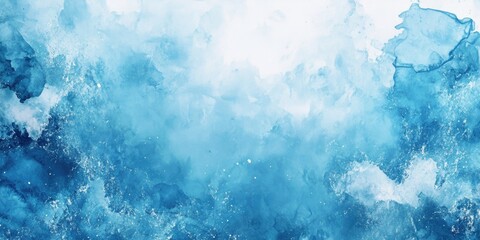Aufkleber - Cartoon rendering in 3D of a blue watercolor background