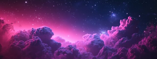 Wall Mural - space background featuring a nebula and shining stars with a giant interstellar cloud in a 3d cartoo