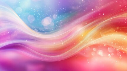 Canvas Print - Multicolored abstract background featuring elegant glitter and flowing waves