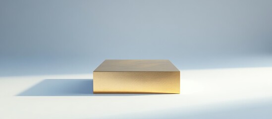 Leinwandbilder - Gold square pedestal on a white background for product display 3D rendering