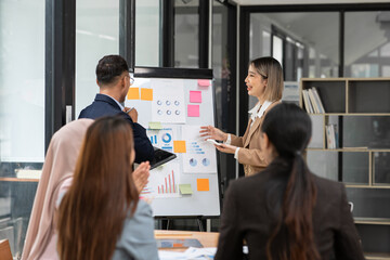 Wall Mural - Asia business meeting   consultations of business people in the company's meeting room. 