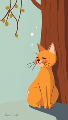 Wall Mural - illustration de chat