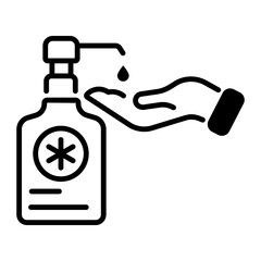 Canvas Print - Line style icon of hand sanitizer