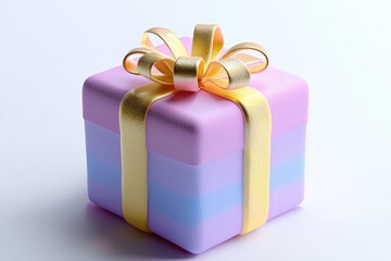 Wall Mural - Colorful gift box with ribbon bow