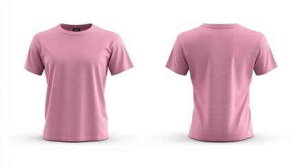 Poster - Pink T-shirt Mockup Front and Back View Generative AI