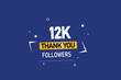 © Mustafiz - Basithank you 12K followers  vector illustration social media post  subscribers or followers animation design banner c RGB