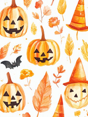 Wall Mural - halloween pattern background art illustration