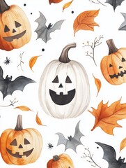 Wall Mural - halloween pattern background art illustration