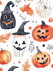 Wall Mural - halloween pattern background art illustration