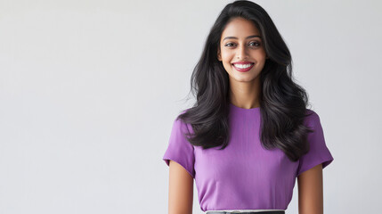 Poster - beautiful indian woman with black and shiny hair