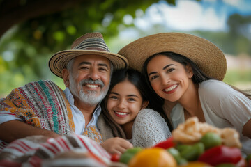 Wall Mural - Hispanic Family At Picnic