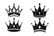 © Alamgir - Royal Crowns on Black and White royalty free vector Set