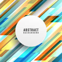 Wall Mural - 3D colorful abstract background overlap layer on bright space with white circles effect decoration. Modern graphic design element diagonal style concept for web banner, flyer, card, or brochure cover