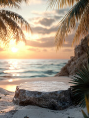 Canvas Print - Beach Stone Mockup.