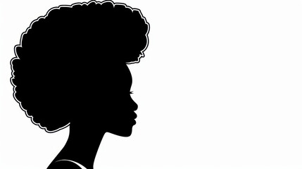 Canvas Print - A striking profile of a young African woman, her silhouette blending into a white backdrop, showcasing grace and strength.