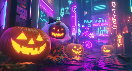 Wall Mural - Night of the Jack-o'-Lanterns