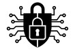 © ARIF - Silhouette of Cybersecurity Lock, Vector Illustration, Secure Lock Icon, Cybersecurity Protection Design