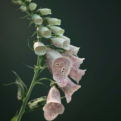 Canvas Print - Delicate pink and white foxglove blossoms with dew drops.