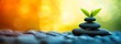 © Thipphaphone - Stress management and mental wellness banner with copyspace for design and messaging, Techniques for managing stress effectively to promote a healthy mind and body.