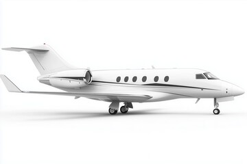 white business jet plane isolated on white background