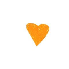 Wall Mural - a photo of a orange drawn in pencil isolated on white background.