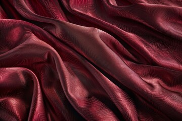 Poster - Detailed view of soft, velvety red fabric with a subtle sheen, Soft, velvety appearance with a hint of sheen